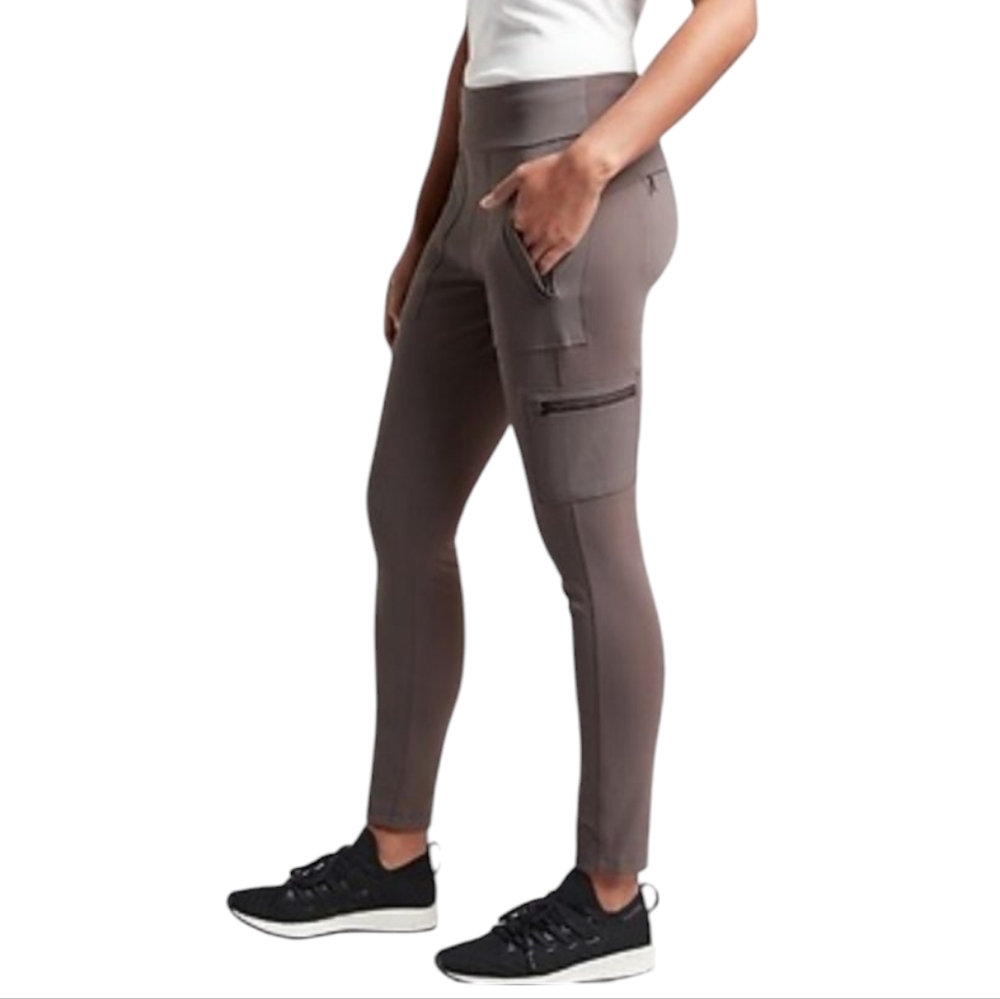 Athleta Plus Size Headlands Hybrid Cargo Pant Leggings. Gray Olive. Size 14 - Picture 5 of 9